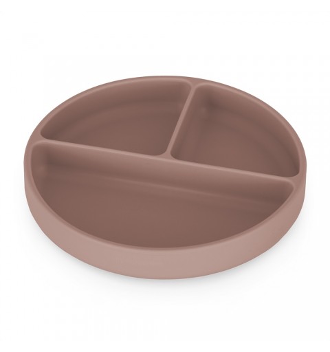 Petite& Mars Take&Match - silikonowy talerzyk z przegródkami okragły  6m+ | Velvet Latte